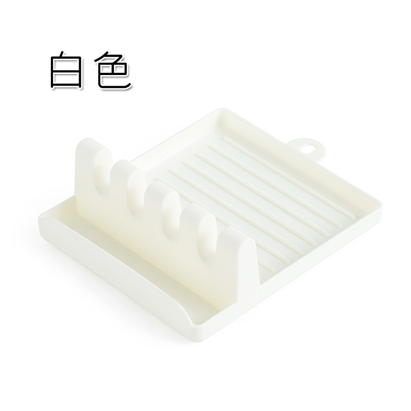 厨房锅铲架托家用餐具收纳架子锅盖架坐式免打孔汤勺筷子置物架收纳层架三维工匠 白色