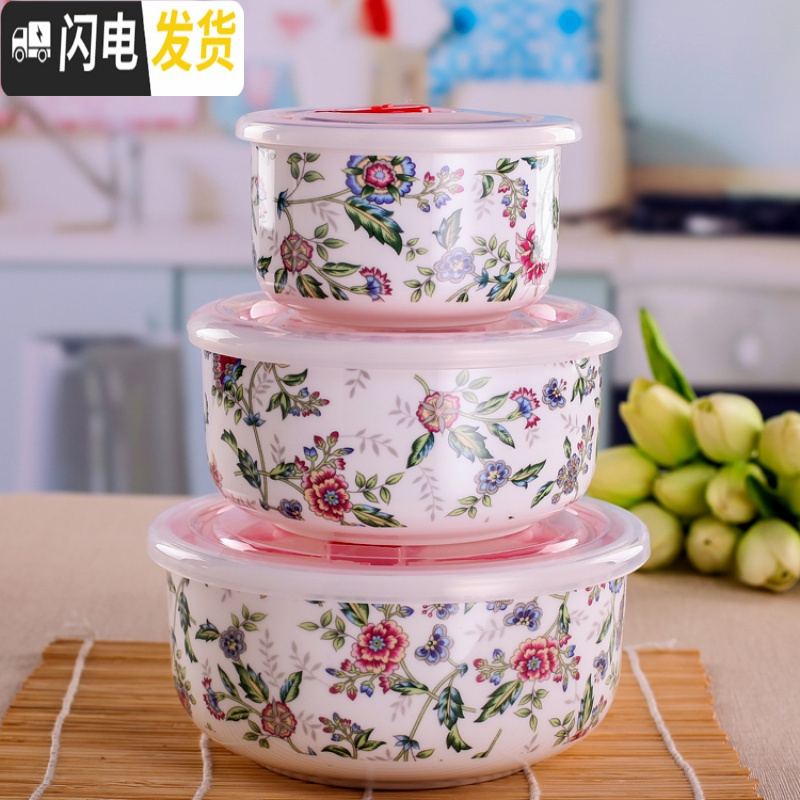 三维工匠骨瓷饭盒微波炉饭盒便当盒保鲜碗陶瓷套便当盒