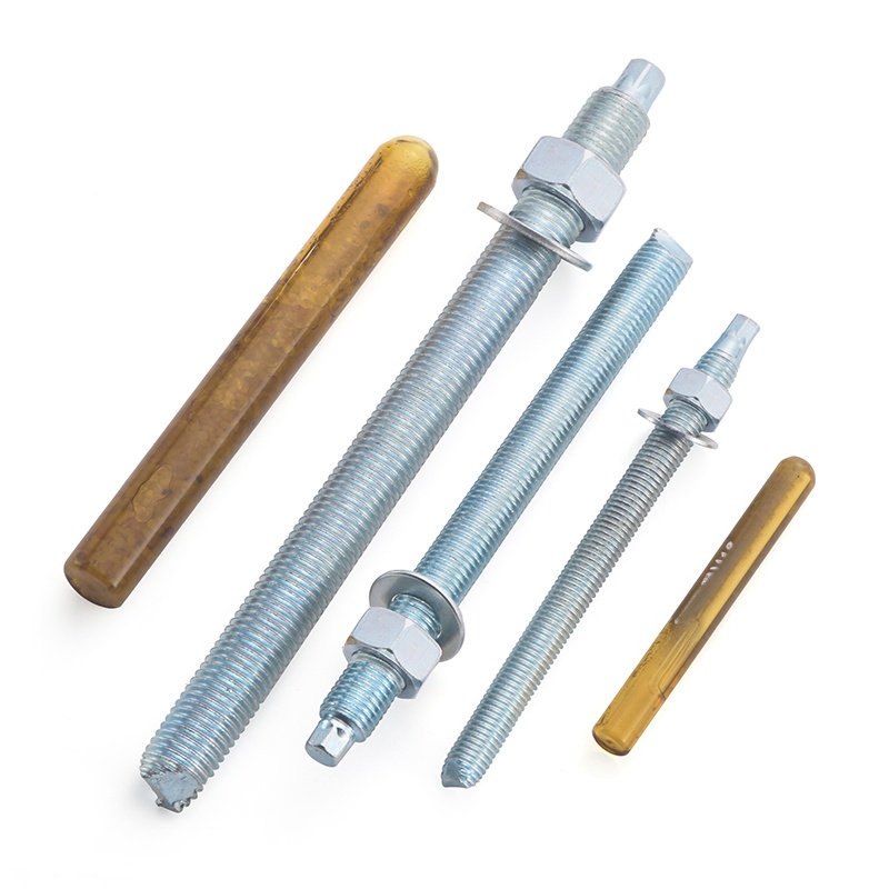 化学螺栓高强度化学锚栓镀锌膨胀螺丝M20*260(10.9级60套带药剂)高清大图