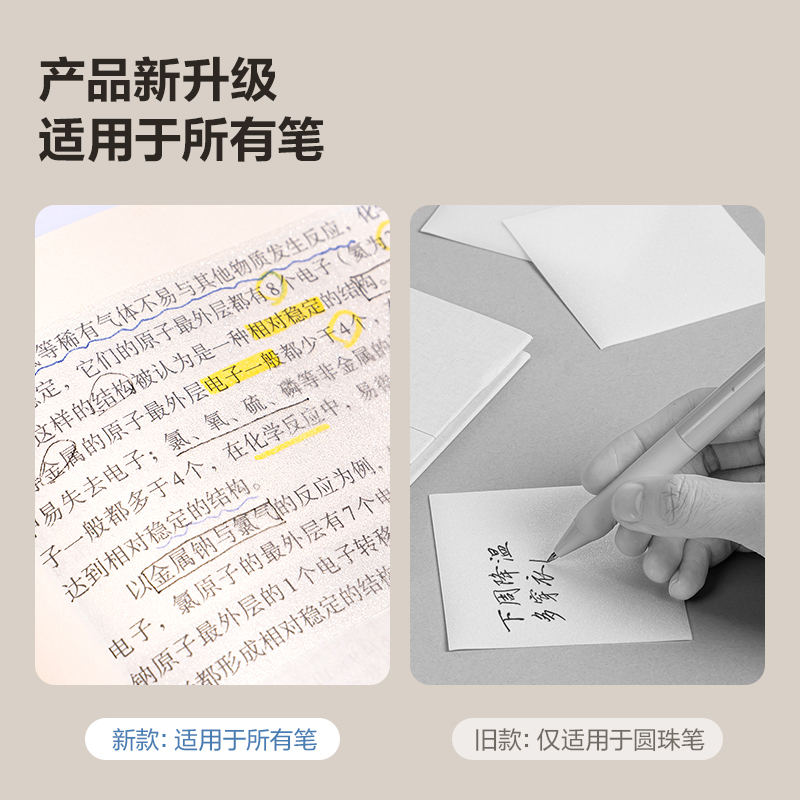 得力BT182记事贴76mm×101mm50张(透明)(本)/5本装