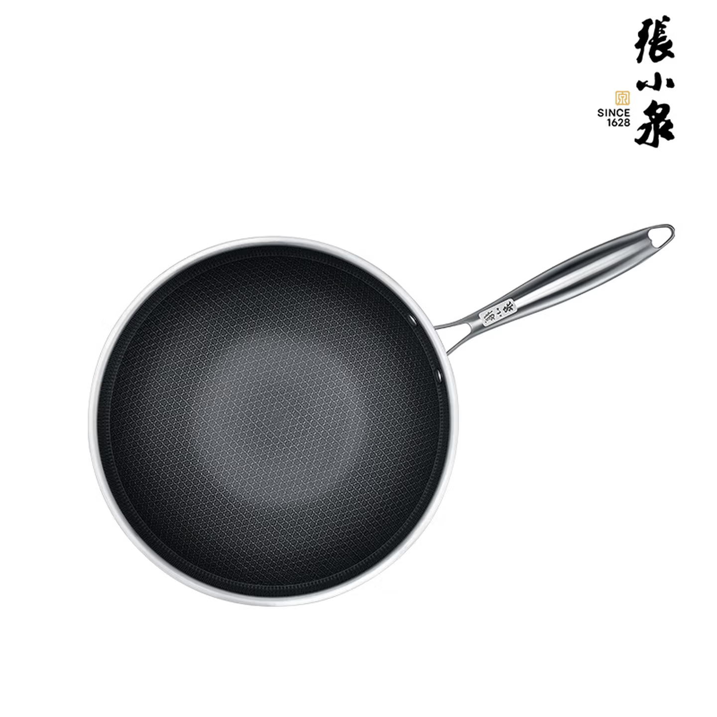 张小泉炒锅30cm精铁锻造不粘锅家用燃气灶适用电磁炉通用厚底聚能快炒锅高清大图