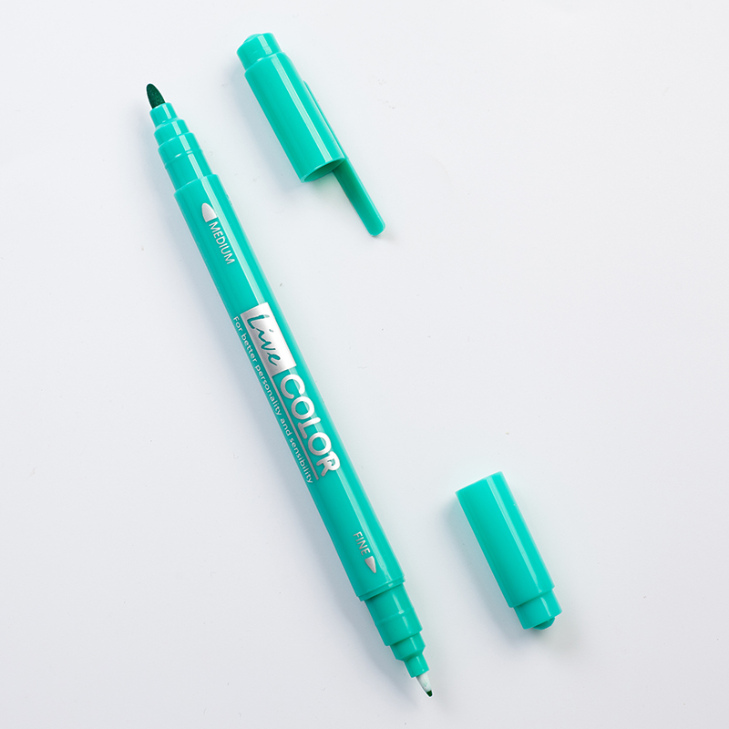 用韩国风可爱小女生创意水性笔双头勾线笔彩色手账标记笔记号笔视频