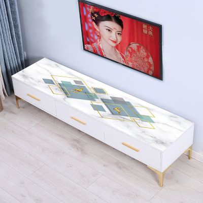 蓝格金鹿 40*40 PVC茶几电视柜桌布3D印花防水防油防烫软玻璃客厅长方型现代