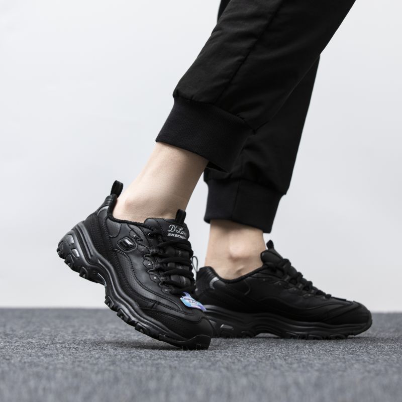 Skechers/斯凯奇女鞋新款复古厚底熊猫鞋轻质缓震运动休闲鞋11931-BBK ZP高清大图