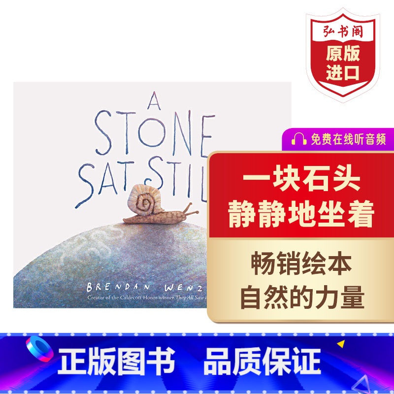 【正版】一动不动的石头 一块石头静静地坐着 英文原版绘本 A Stone Sat Still Brendan Wenz