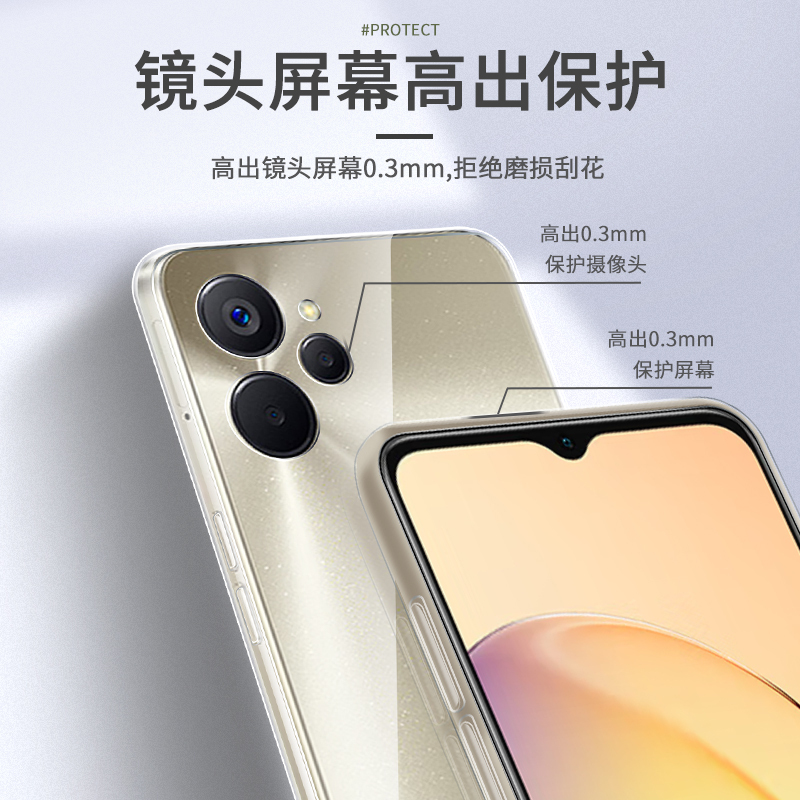 BOEEK realme真我10手机壳真我10pro+透明软壳真我10pro防摔轻薄简约5G男女个性全包镜头保护套
