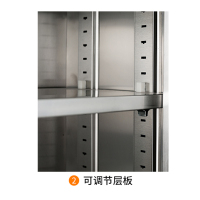 风雷动不锈钢文件柜档案柜资料柜器械柜储物柜仪器柜201全不锈钢二斗矮柜