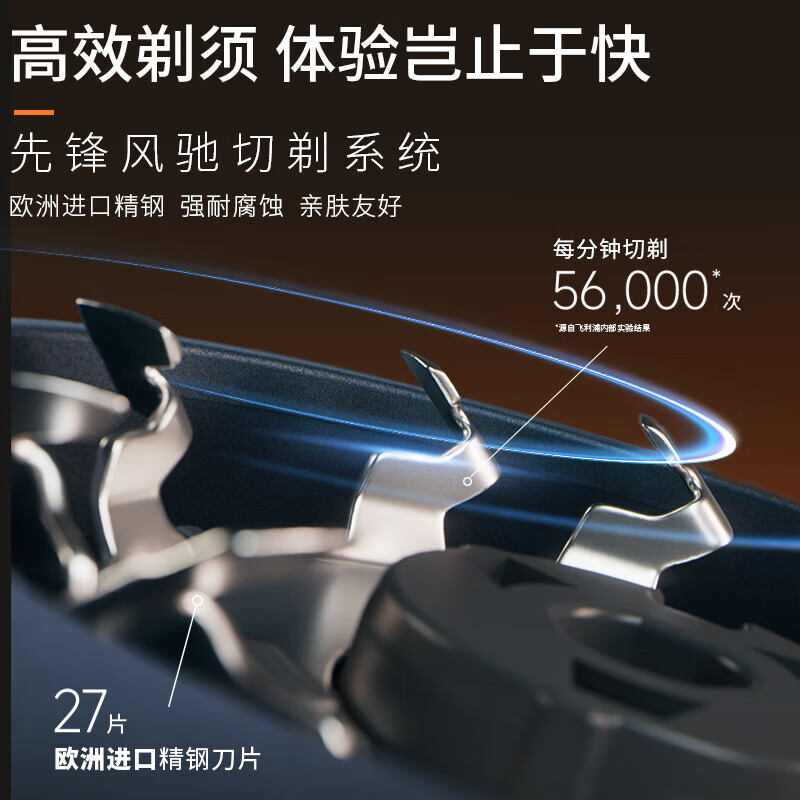 飞利浦X5002/00全新5系蜂巢X电动剃须刀男士SkinEase肌能舒缓科技刮胡刀高清大图
