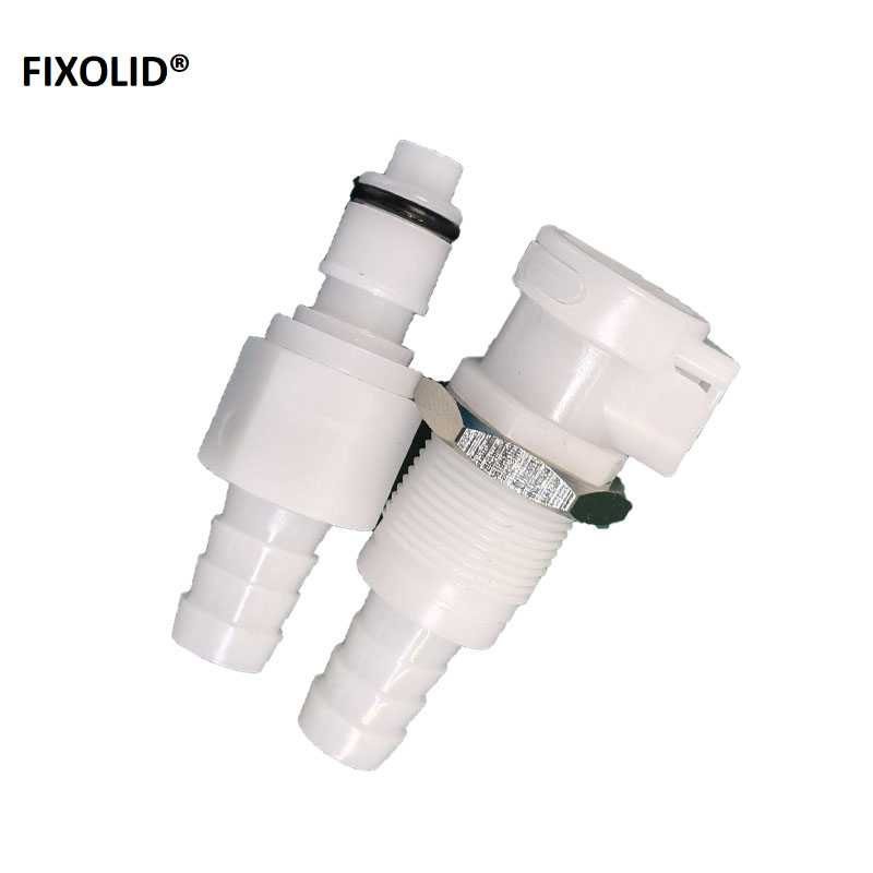 FIXOLID APC塑料宝塔快速接头 3/8附阀公母接头 个
