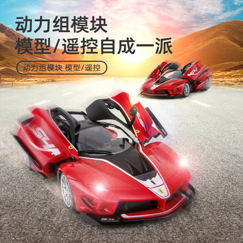 星辉(Rastar)1:18法拉利FXXK遥控拼装车 儿童仿真遥控车玩具模型96900