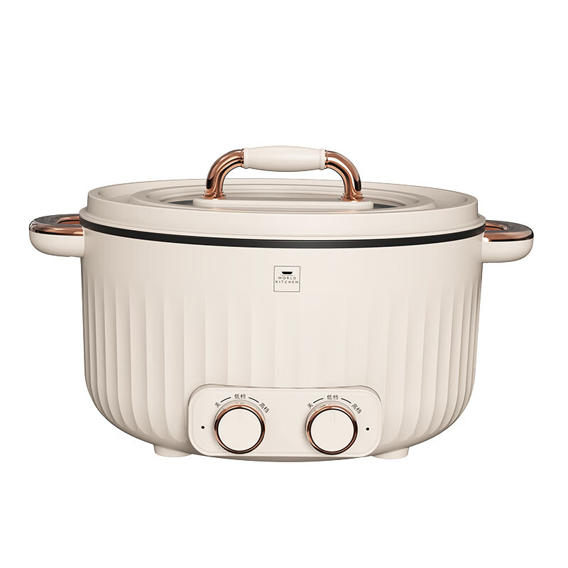 康宁/WORLD KITCHEN鸳鸯锅 多功能锅一体式电火锅家用双旋钮单独控温 WK-GYY4006/KZ 4L高清大图