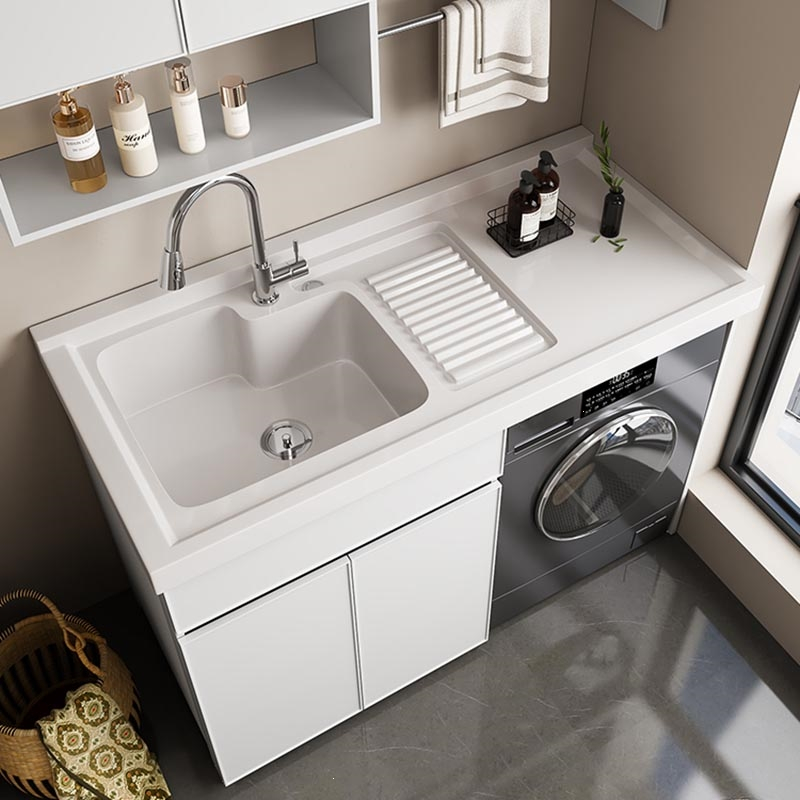 藤印象太空铝阳台洗衣机柜组合定制洗衣台盆带搓板一体洗衣柜伴侣组合