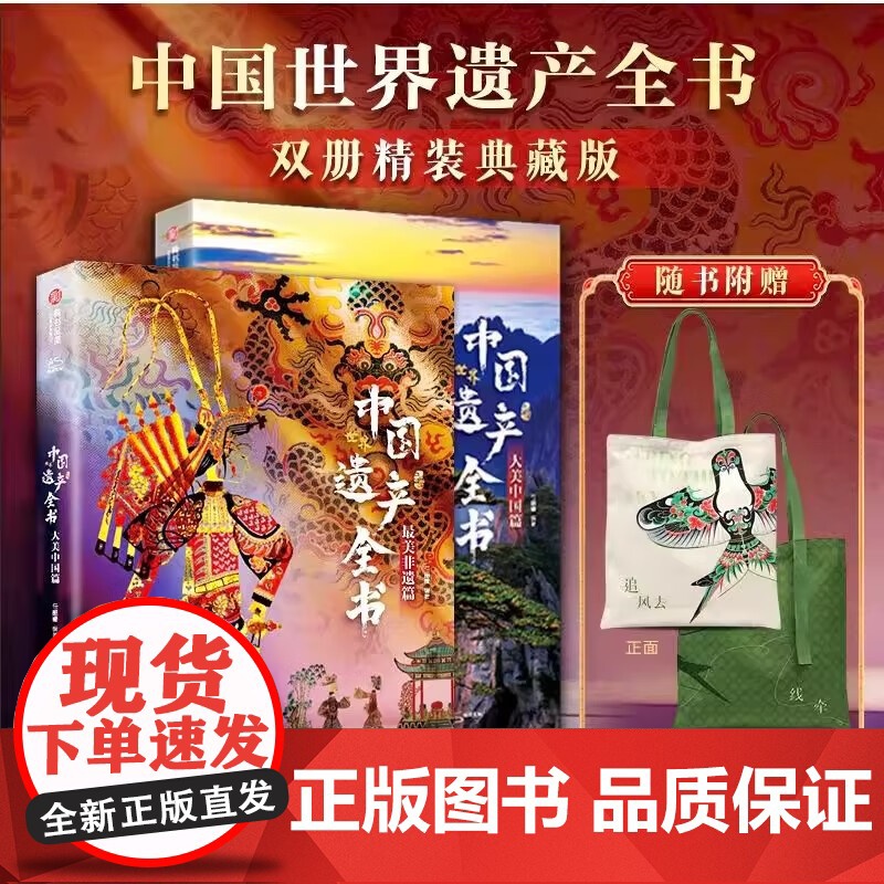 中国世界遗产全书 两册大美中国+最美非遗篇 人文自然景观遗产全收录中华传统文化图文非遗博览成人学生儿童科普书籍 非遗里的