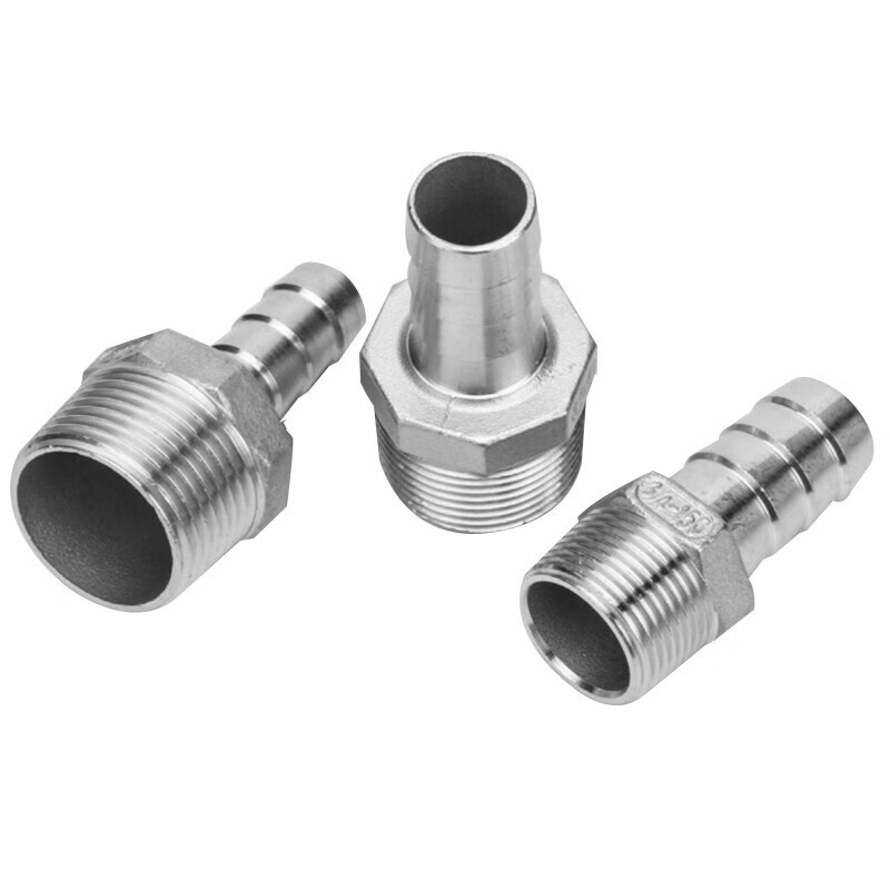 冰禹 304不锈钢宝塔接头外丝六角皮软管快插转接头[1*15mm]