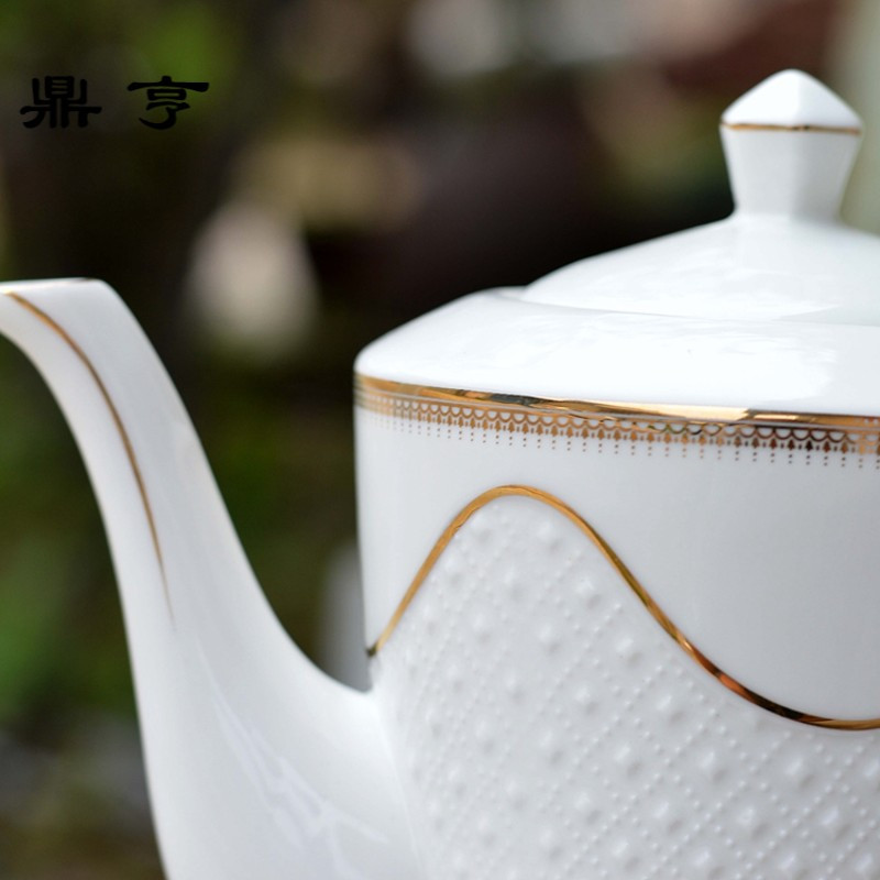 鼎亨欧式大壶茶具陶瓷过滤带盖整套茶具茶杯套装家用饮具下午花茶