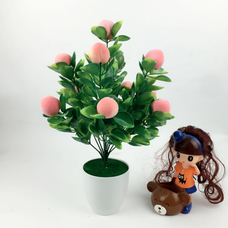 仿真绿植塑料花水果假果树小盆景盆栽苹果橘子桃子家居摆放装饰品生活日用创意家居