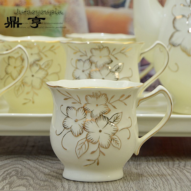 鼎亨欧式花茶壶煮水果套装带托盘陶瓷玻璃下午茶花茶具蜡烛加热