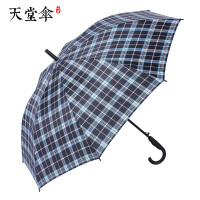 天堂伞2018新款长柄伞格子伞商务直柄半自动晴雨伞强拒水防风防暴雨超大双人男女通用