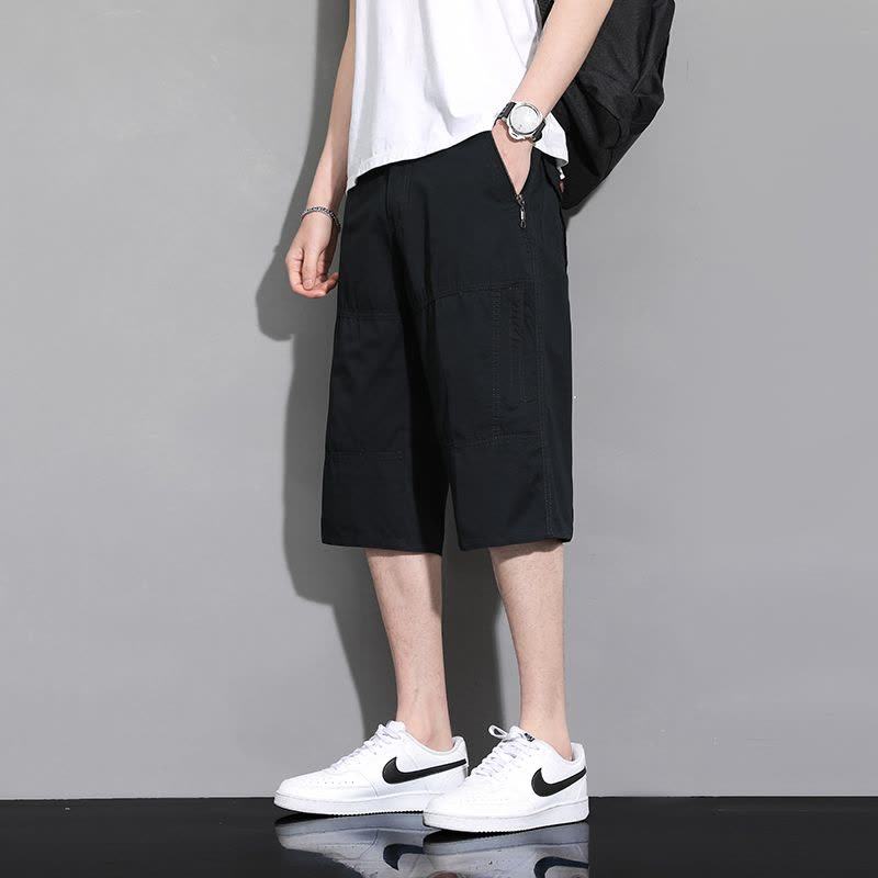 渔人船长夏季男士纯棉七分裤轻薄透气休闲运动七分裤中裤图片
