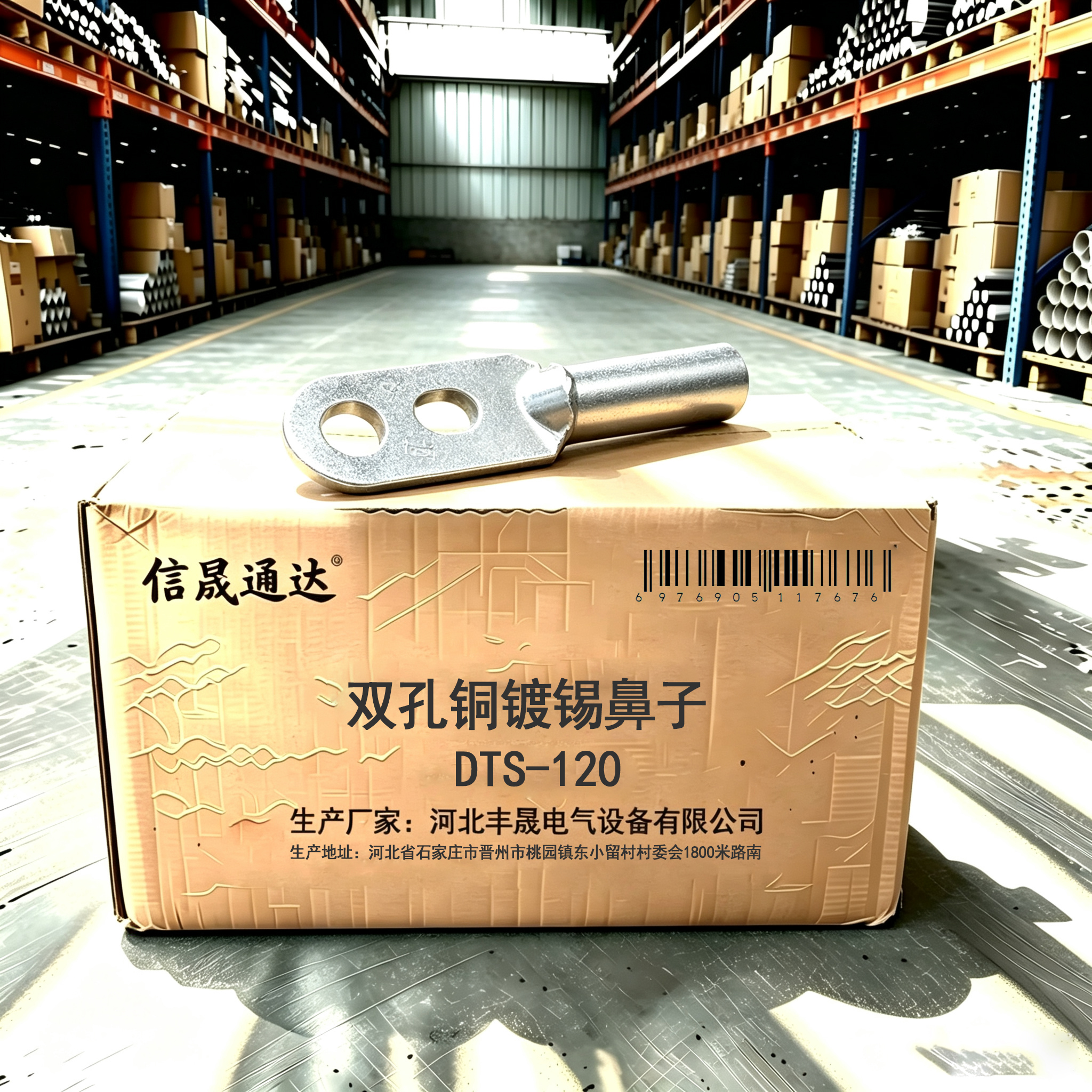 信晟通达 双孔铜镀锡鼻子 DTS-120 个高清大图