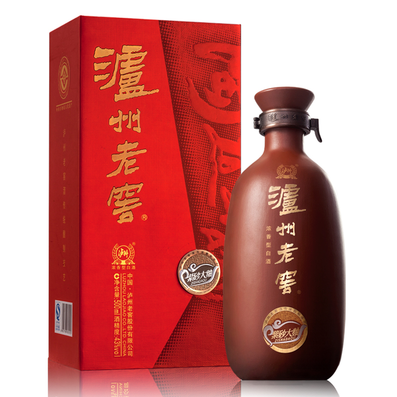 泸州老窖52度紫砂大曲红陶500ml浓香型高度白酒礼品酒商务用白酒