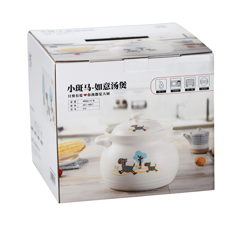 企购优品 泥火匠 汤煲 陶瓷 4600ml 釉中彩耐热砂锅 汤锅炖锅