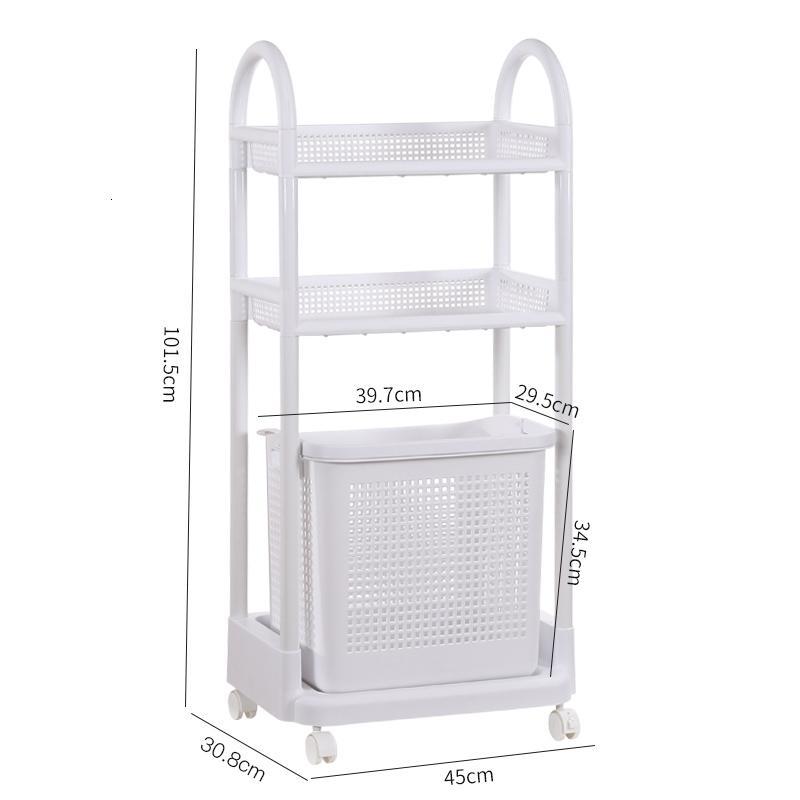 家柏饰(CORATED)脏衣篮脏衣服收纳筐脏衣篓收纳架家用收纳桶洗衣篮浴室推车置物架