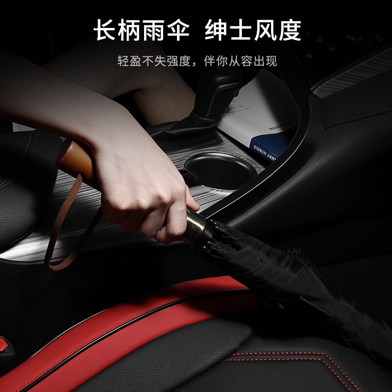 红叶 长柄直杆伞自动雨伞男晴雨伞大雨伞长柄复古直柄伞长柄伞DF2859高清大图