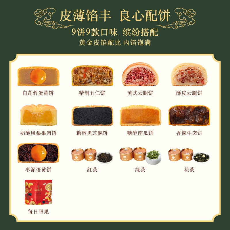 稻香村 雪遇香月月饼礼盒729g中秋月饼礼盒