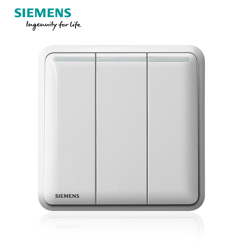 西门子(SIEMENS)开关插座 皓睿玉釉白系列三开单控5TA01313NC01