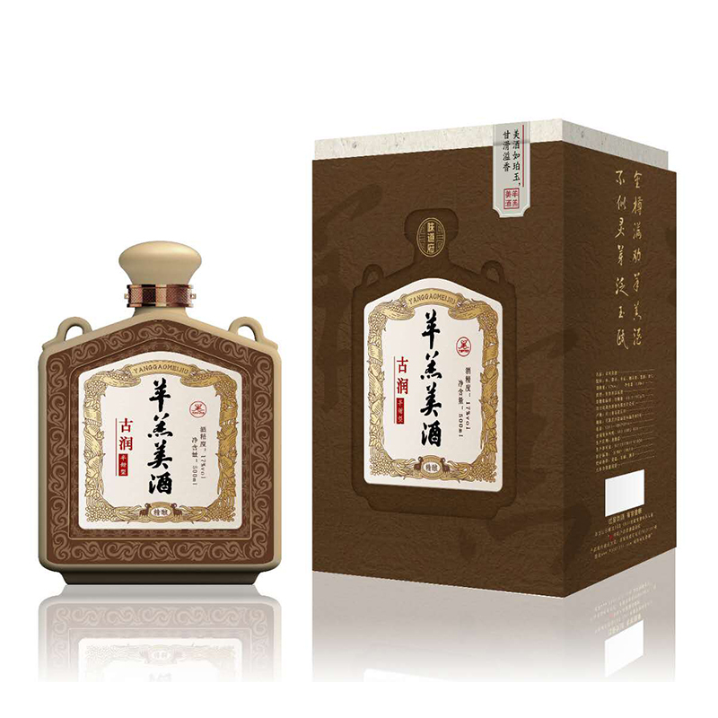 [中华特色]河北供销馆 羊羔美酒 17度古润 500ml*4瓶整箱装 半甜型黄酒礼品酒 非物质文化遗产 河北石家庄特产