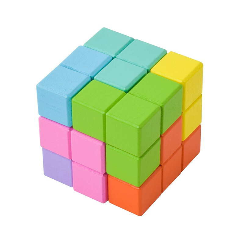 儿童传统木头拼图索玛立方体俄罗斯方块小幼儿园 积木