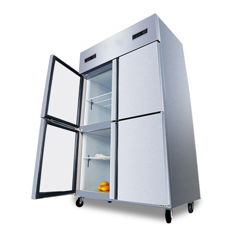 bggcsw880升四门不锈钢厨房商用冰柜酒店大容量双温冷藏冷冻冷柜立式