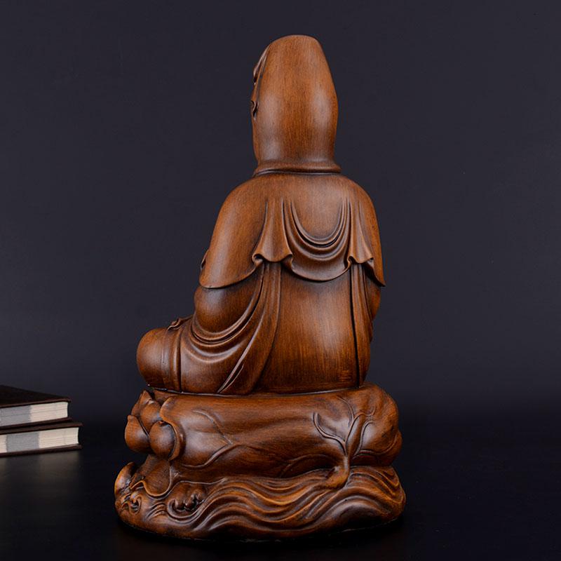 家柏饰(CORATED)坐莲观音摆件家居供奉工艺品观世音菩萨佛像观音高清大图
