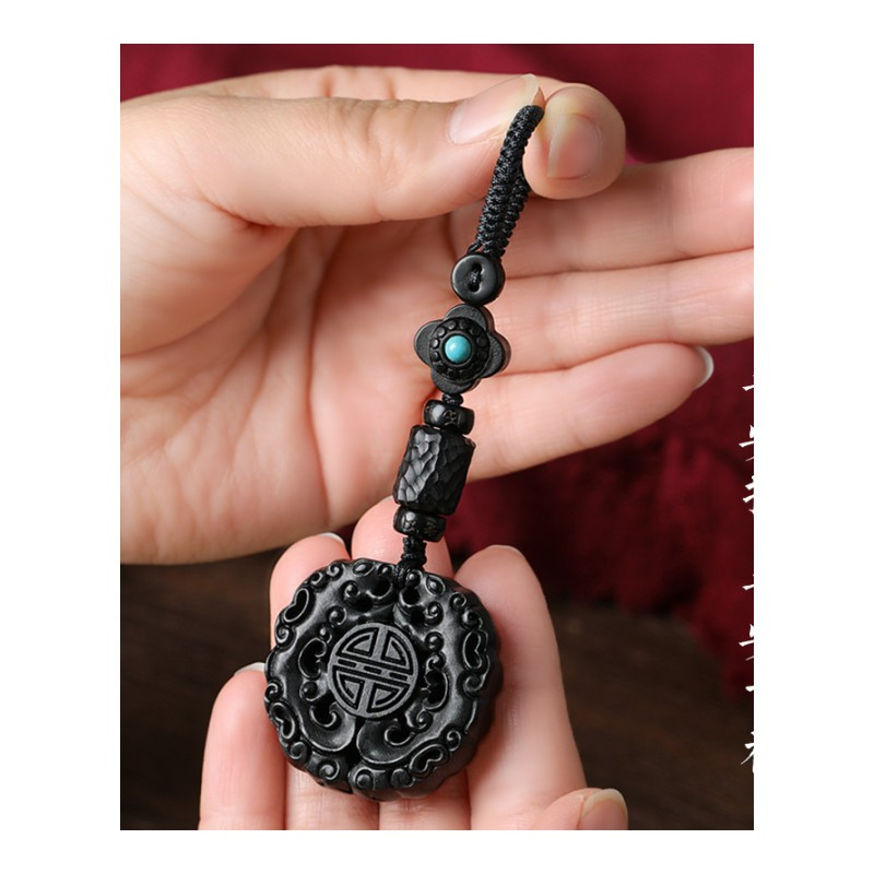 婴婴yingying黑檀木招财貔貅汽车钥匙扣挂件辟邪男女挂坠饰个性创意