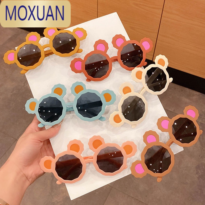 MOXUAN夏季可爱儿童眼镜小女孩卡通米奇耳朵造型太阳镜时尚潮酷男孩墨镜