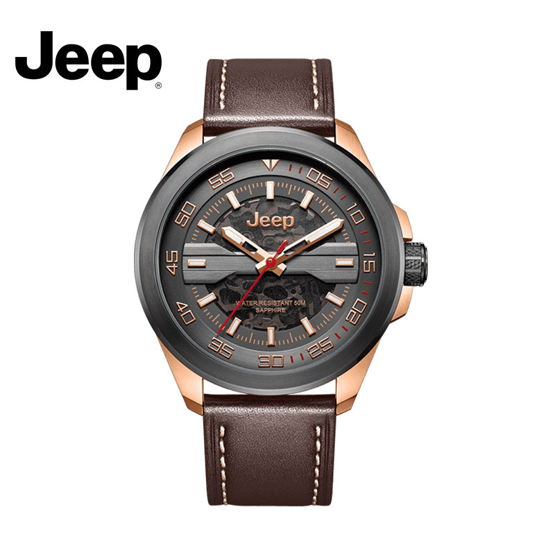 吉普(Jeep)手表 男士新款商务皮带防水自动机械表 JPG920