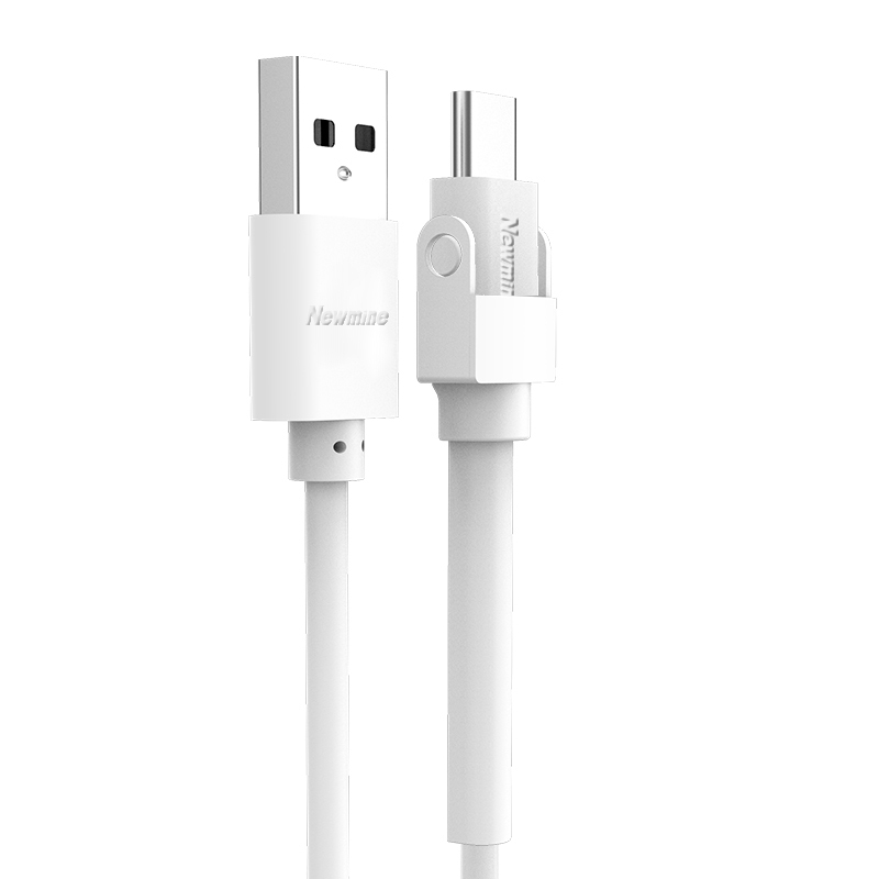 Newmine纽曼连接线ZA22 安卓手机通用MICRO USB Android TPE材质1米白色手机支架防折断充电线