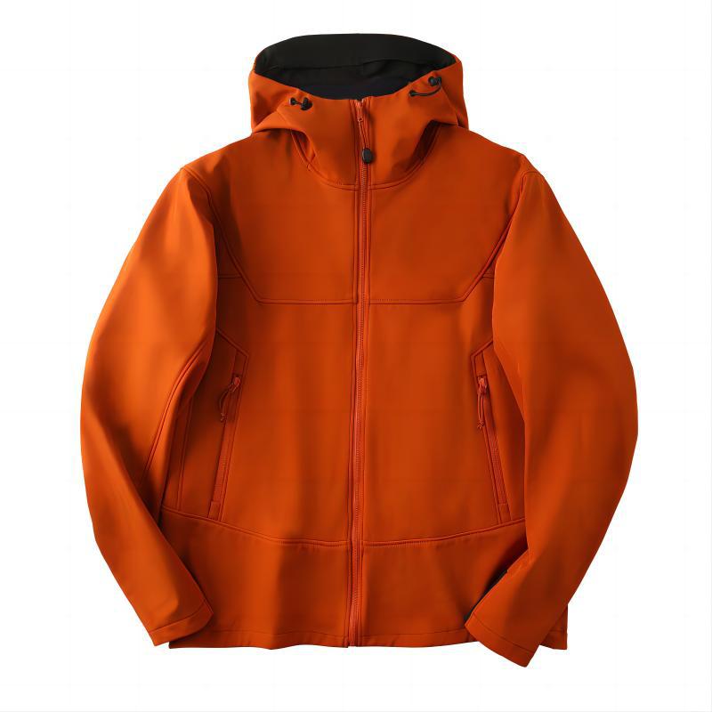 JPDUN欧美石墨烯秋情侣款加绒三防户外软壳外套 2XL 暗橙色