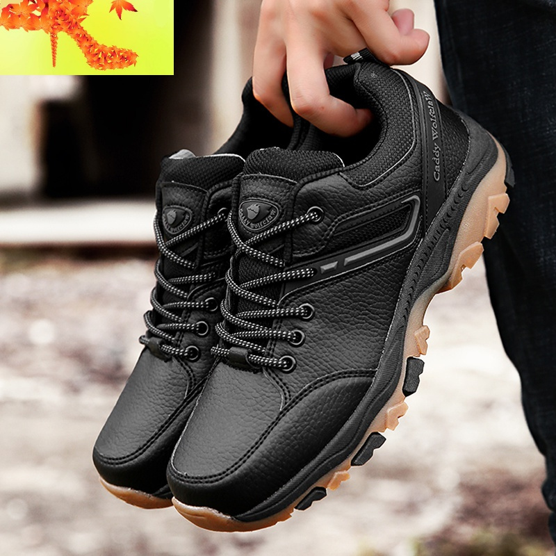牛筋底秋季防水男鞋户外男士旅游登山鞋防滑耐磨运动鞋防雨鞋秋天简畅