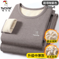 啄木鸟羊毛蚕丝德绒男士保暖内衣套装加厚加绒冬季秋衣秋厚 是4XL180-200斤 8900-5加绒加厚套装升级中厚款