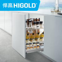HIGOLD/悍高 黑钻304不锈钢调味拉篮厨房橱柜拉篮调料拉篮厨柜拉篮调味架
