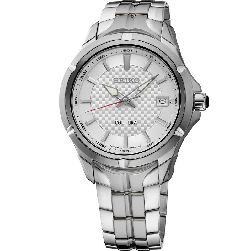 SEIKO/精工 正品中性手表 Coutura系列赛车风时尚百搭大三针日历钢带商务腕表