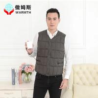 傲姆斯碳纤维电热保健羽绒电热马甲加热马甲热背心男士传统V领款电热马甲军绿色_3 XXL 默认颜色