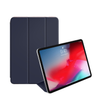 intermail2018新iPad Pro 11英寸硬壳保护套苹果平板Pro保护壳爱派pad三折PC硬壳藏青色简约风