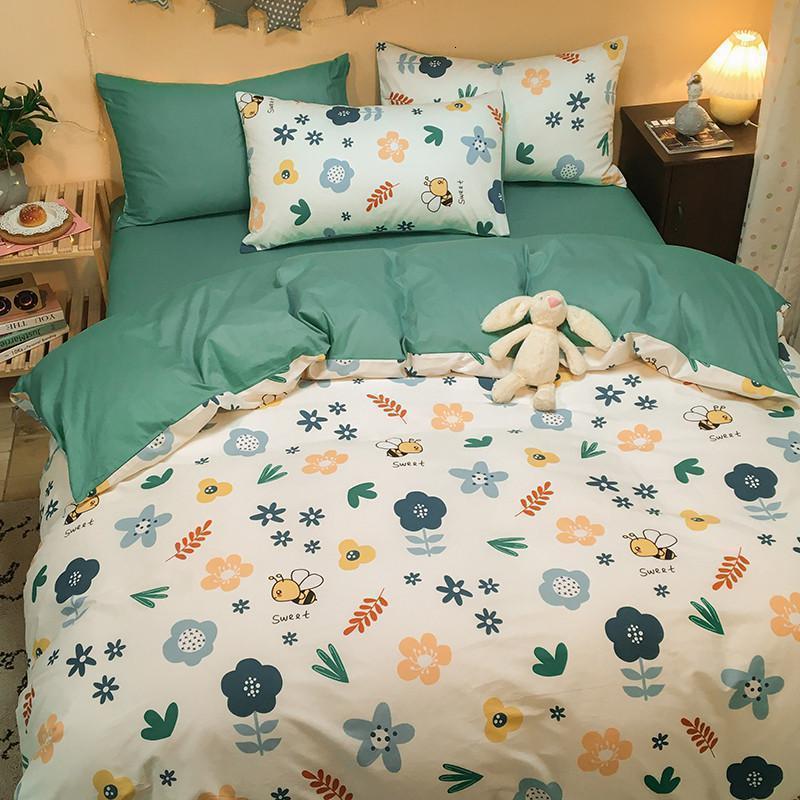 家柏饰(CORATED)小清新全棉全棉四件套少女心床单被套单人床三件套床笠床上用品春 畅游花海 1.2m床（床单款三件套）【适合150*200cm被芯】