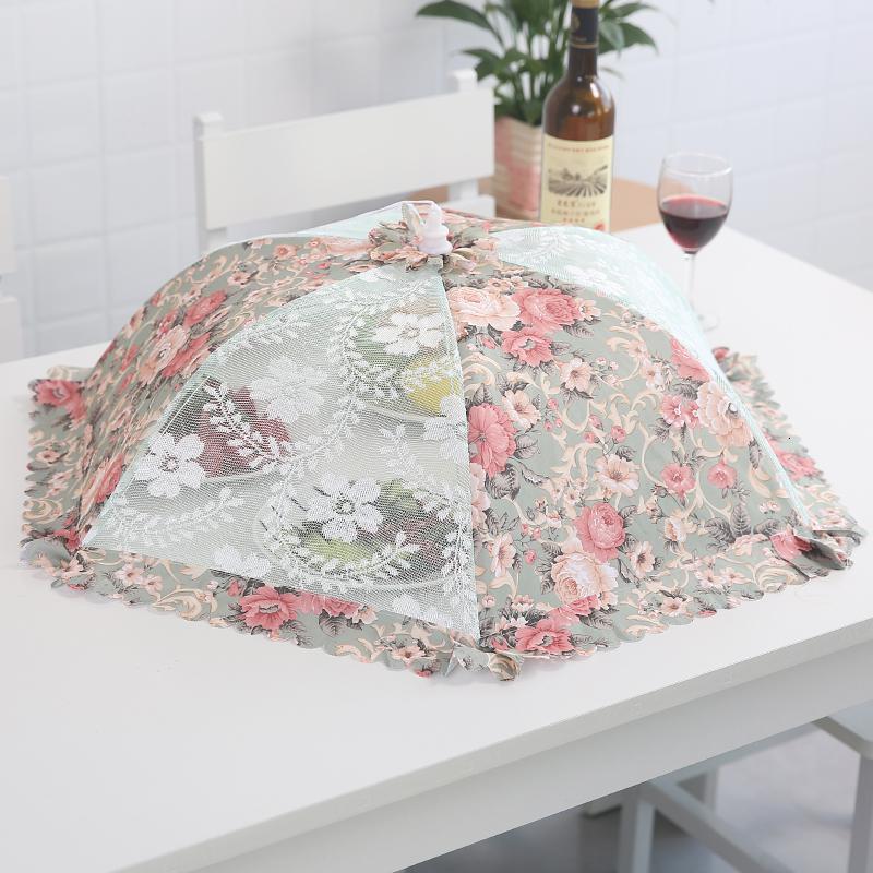 敬平(JING PING)长方形塑料餐桌伞折叠圆形遮菜罩厨房大号饭桌盖剩饭菜食物网罩子 圆形绿色直径约78cm饭罩