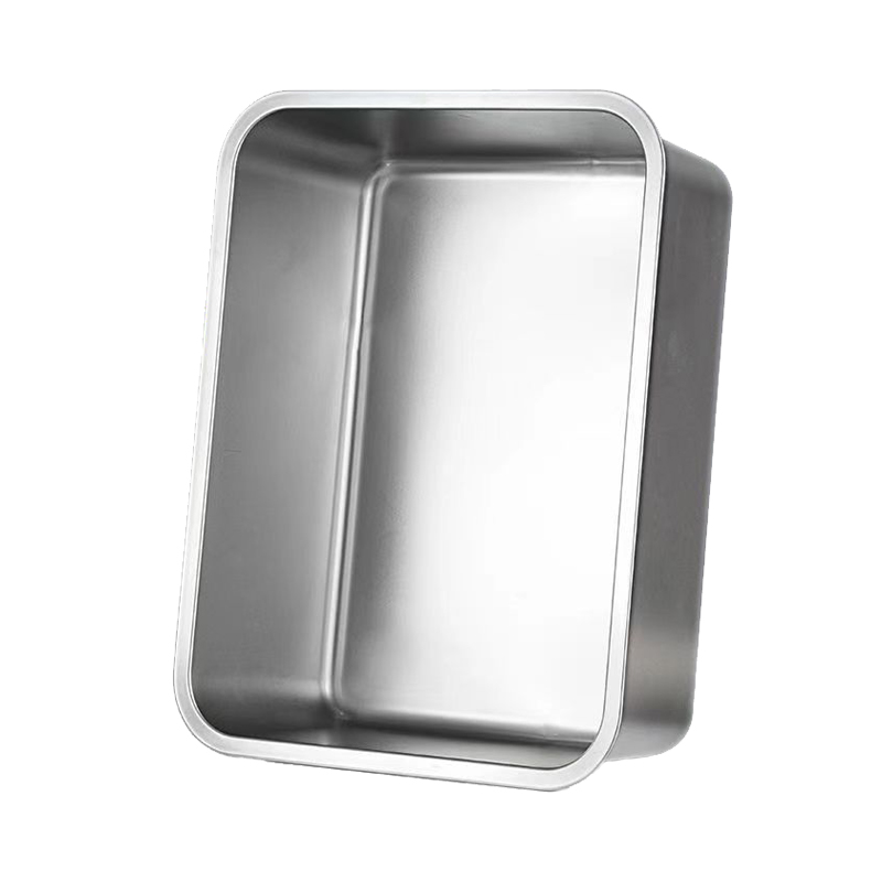 橙亿鸿 不锈钢平底方盆 自助餐快餐盆 长方盒 32*22*7cm/个高清大图