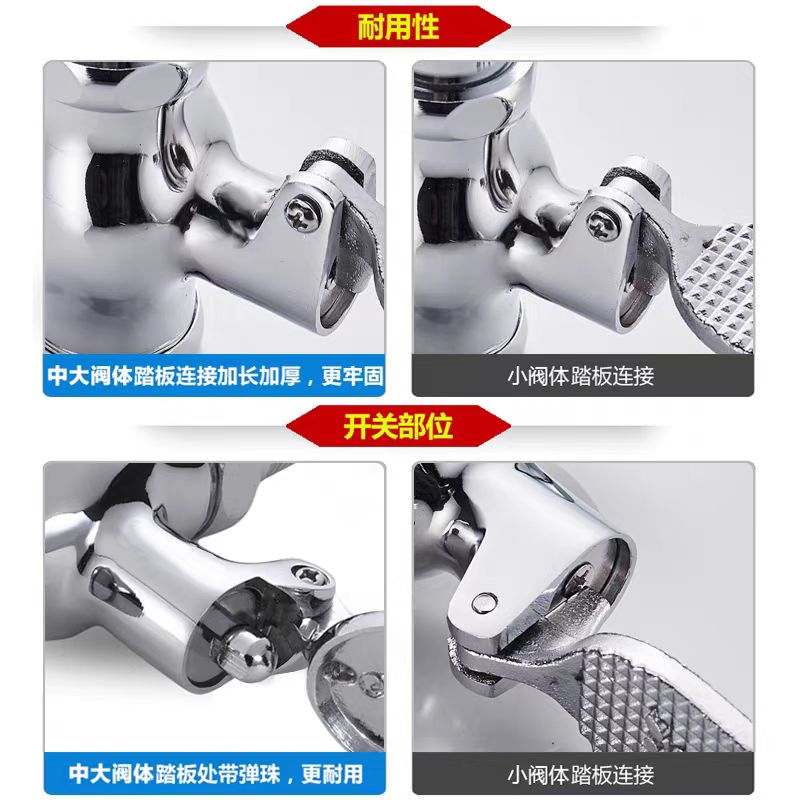 沃奈斯 Oh nice 脚踏阀 大便延时冲洗阀黄铜款[进水口1寸]中体 个高清大图