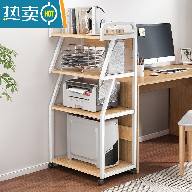敬平台式电脑主机架子置物架可移动落地多层一体式机箱打印机收纳架桌图片